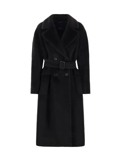 EUGENIO Belted Wool Coat Black 2429016173 004 - MAX MARA - BALAAN 2