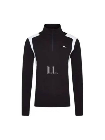 Lucas Quarter Zipper Long Sleeve T-Shirt Black White - J.LINDEBERG - BALAAN 2