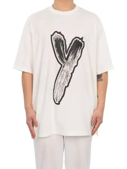 Graphic Logo Cotton Short Sleeve T-Shirt White - Y-3 - BALAAN 2