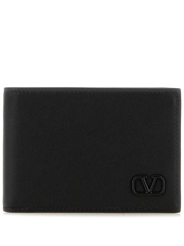 Men's Vlogo Plaque Half Wallet Black - VALENTINO - BALAAN 2