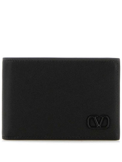 Men's Vlogo Plaque Half Wallet Black - VALENTINO - BALAAN 2