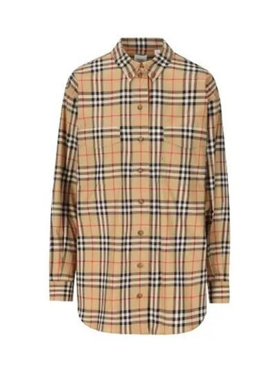 Vintage Check Motif Shirt Beige - BURBERRY - BALAAN 2