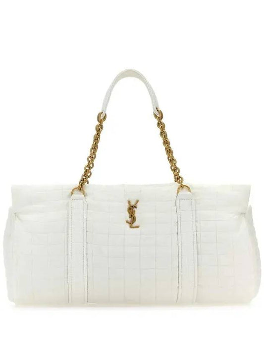 Gloria Quilted Jacquard Shoulder Bag White - SAINT LAURENT - BALAAN 1