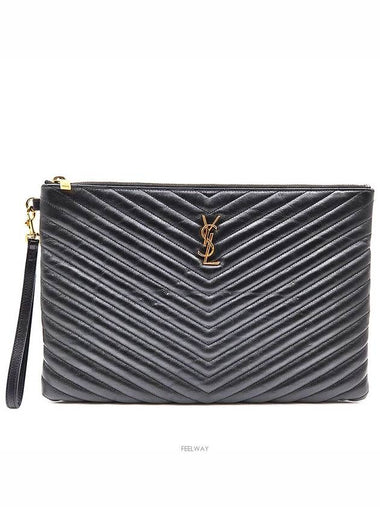 Monogram Matrace Clutch Large - SAINT LAURENT - BALAAN 1