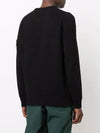 Men's Waffen Patch Round Neck Knit Top Black - STONE ISLAND - BALAAN 5