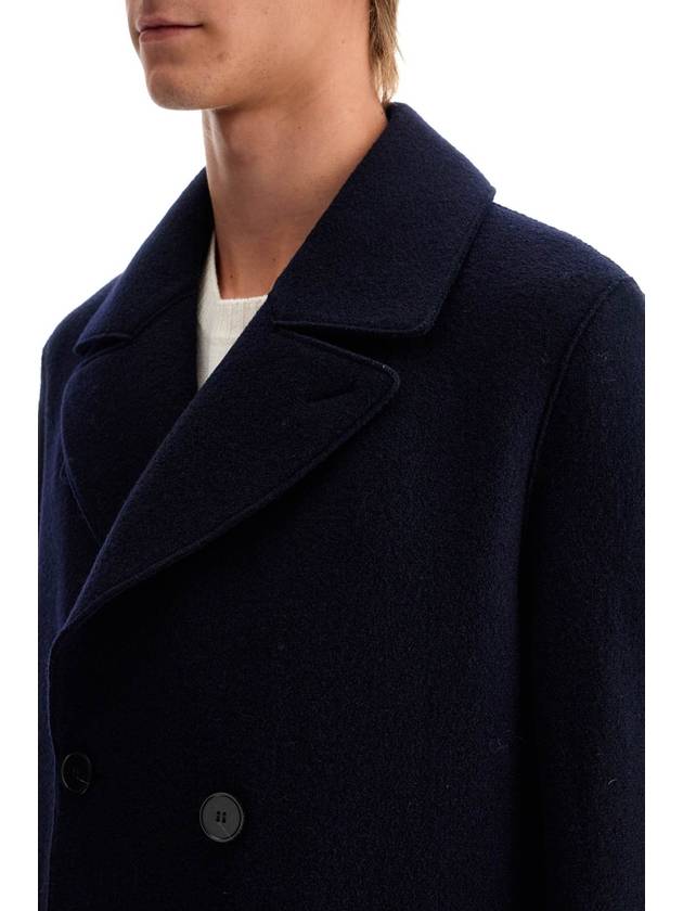 double-breasted wool coat in boiled - HARRIS WHARF LONDON - BALAAN 4