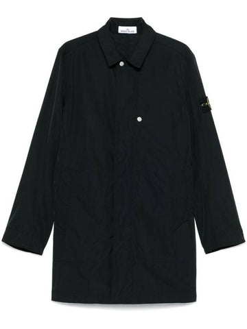 Micro Twill Soft Trench Coat Black - STONE ISLAND - BALAAN 1