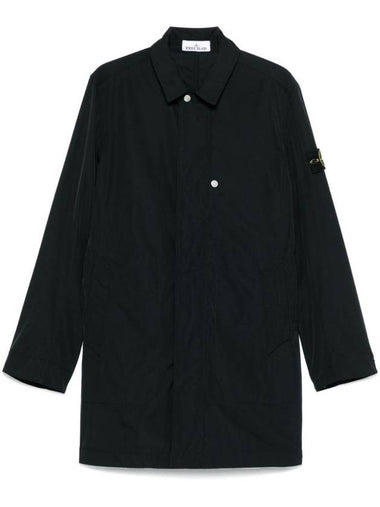 Micro Twill Soft Trench Coat Black - STONE ISLAND - BALAAN 1