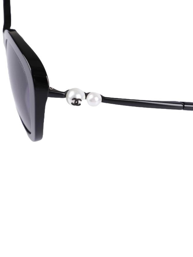 Pearl CC Jenny Sunglasses Oversized Square Black A71133 - CHANEL - BALAAN 4