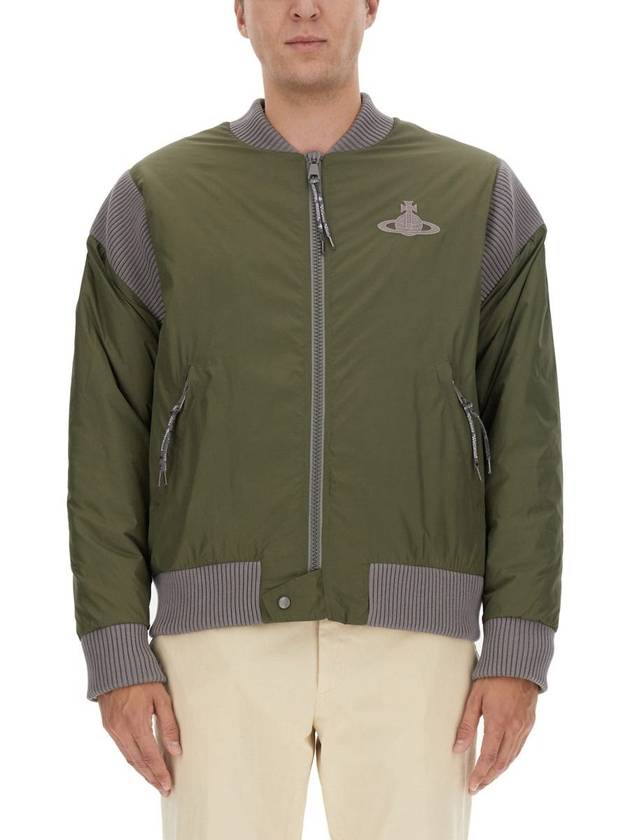 Cyclist Paneled Viscose Bomber Jacket Khaki - VIVIENNE WESTWOOD - BALAAN 2