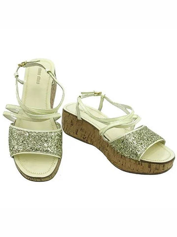 Smith Market used luxury goods gold sandals women s shoes - MIU MIU - BALAAN 1