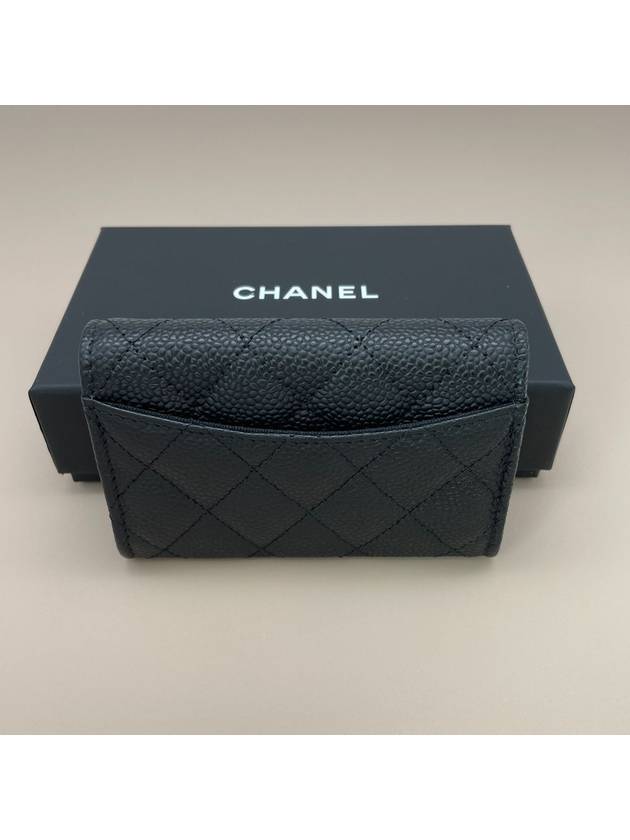 Classic Grained Calfskin Card Wallet Black - CHANEL - BALAAN 4