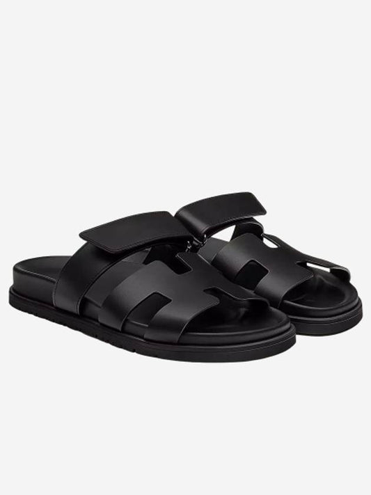 Chypre Calfskin Sandals Black - HERMES - BALAAN 2