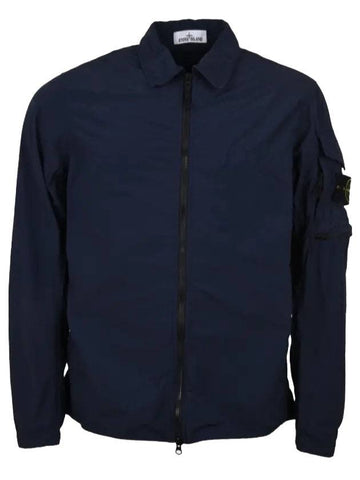 Men's Naslan Light Garment Dye Zip-up Jacket Navy - STONE ISLAND - BALAAN 1