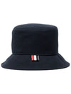 Diagonal Cotton Engineered Bucket Hat Navy - THOM BROWNE - BALAAN 4