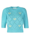 Women's Butterfly Embroidered Knit Top Blue - ALESSANDRA RICH - BALAAN 2