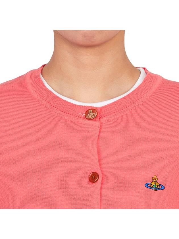 Bea Embroid Logo Cotton Cardigan Coral - VIVIENNE WESTWOOD - BALAAN 11