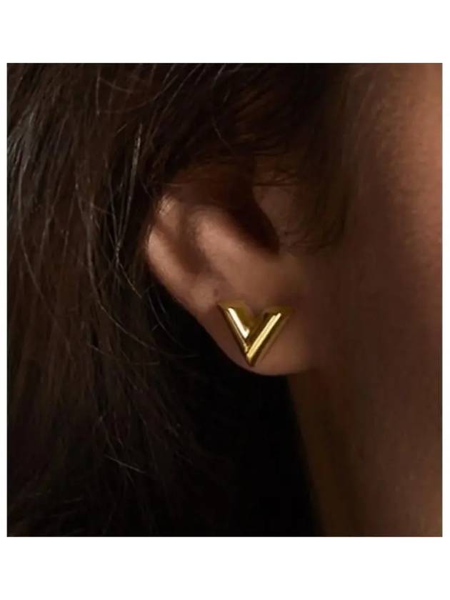 Essential V Stud Earrings Gold - LOUIS VUITTON - BALAAN 5