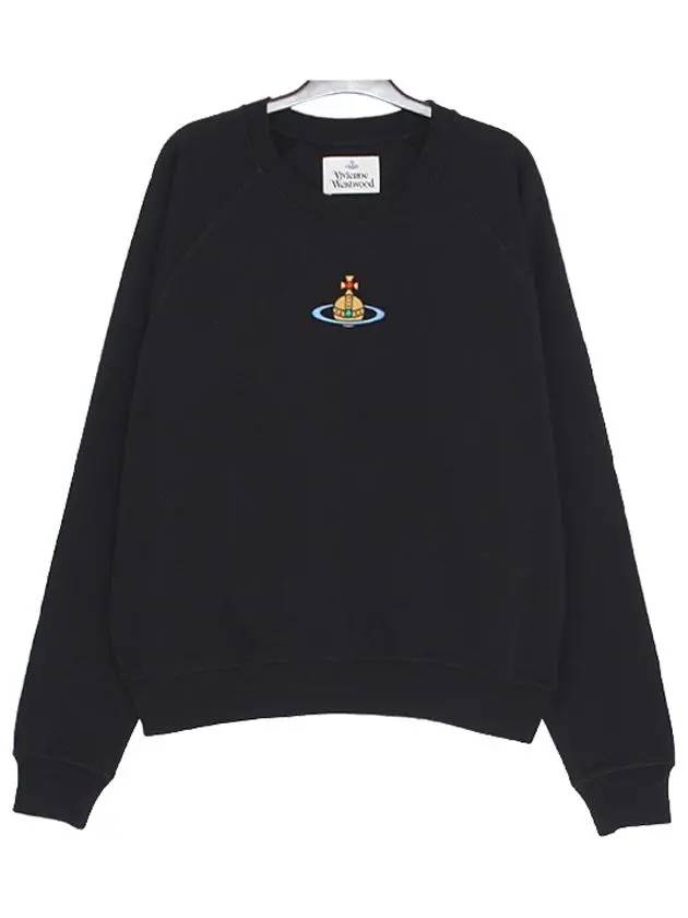 Embroidered Logo Cotton Sweatshirt Black - VIVIENNE WESTWOOD - BALAAN 2