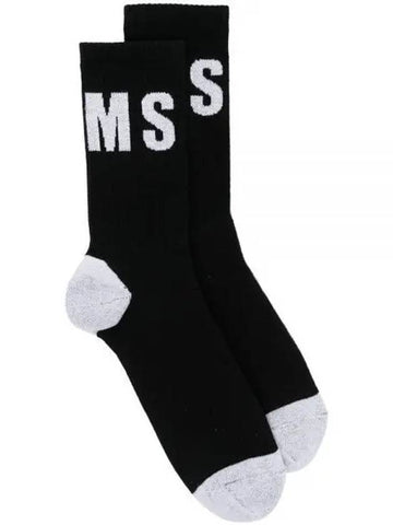 Vertical Logo Socks Black - MSGM - BALAAN 1