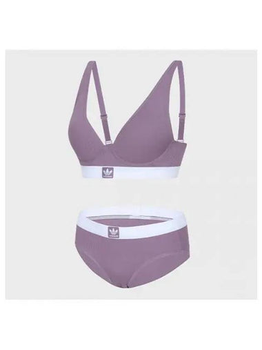 adidas UNDERWEAR No Wire Trefoil Pale Bra Panties 1 Set L PU - ADIDAS - BALAAN 1