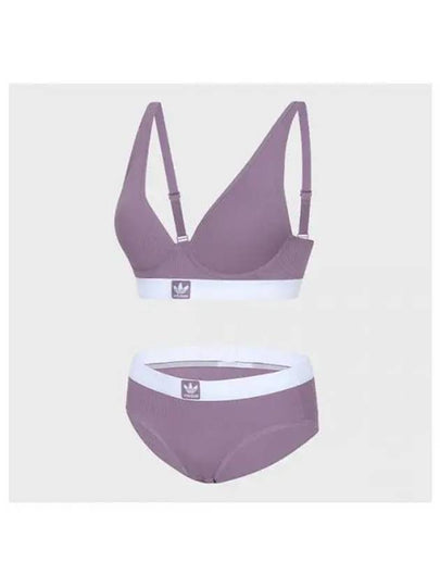 adidas UNDERWEAR No Wire Trefoil Pale Bra Panties 1 Set L PU - ADIDAS - BALAAN 1