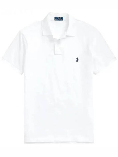 Logo Slim Fit Short Sleeve Polo Shirt White - POLO RALPH LAUREN - BALAAN 2