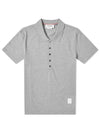 Side Slit Three Stripe Tab Short Sleeve Polo Shirt Grey - THOM BROWNE - BALAAN 2