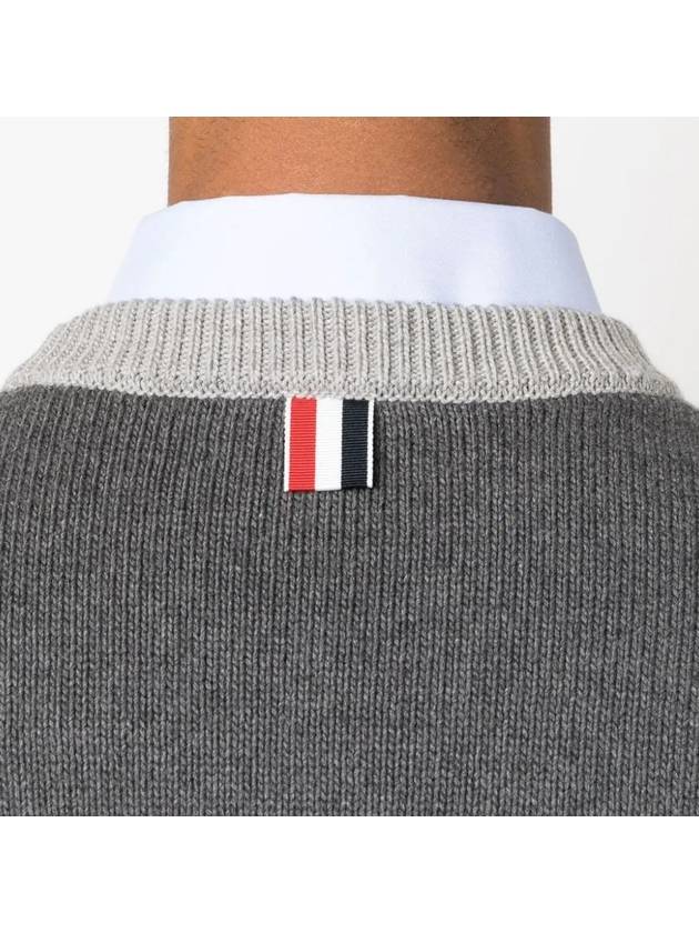 Funmix RWB Striped Intarsia Cotton Knit Top Grey - THOM BROWNE - BALAAN 6