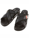 Vitello Calf Enamel Criss Cross Loafer Sandals Black - THOM BROWNE - BALAAN 2