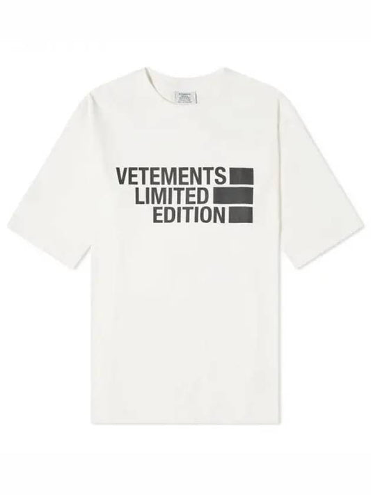 Logo printing round over short sleeve white t shirt 202609 - VETEMENTS - BALAAN 1