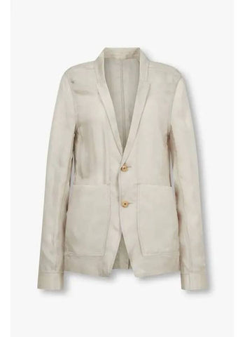 WOMEN Soft Rayon Single Jacket Light Beige - RICK OWENS - BALAAN 1