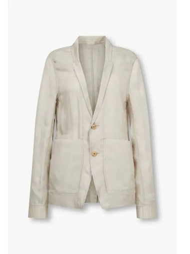 WOMEN Soft Rayon Single Jacket Light Beige - RICK OWENS - BALAAN 1