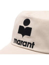 Tyron Logo Cotton Ball Cap Ecru - ISABEL MARANT - BALAAN 4