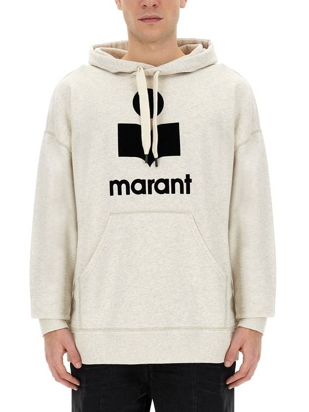 Miley Logo Cotton Hoodie Grey - ISABEL MARANT - BALAAN 2