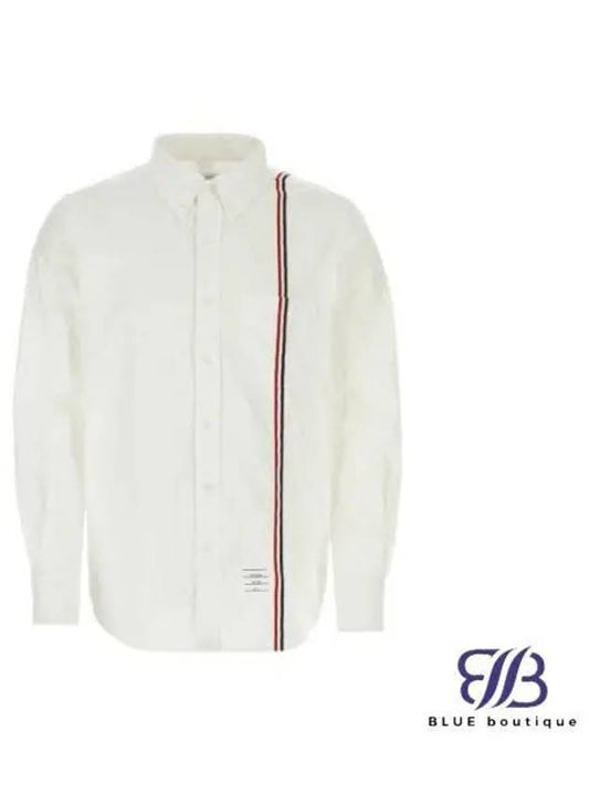RWB Stripe Cotton Shirt White - THOM BROWNE - BALAAN 2