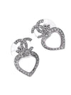 CC Logo Heart Pearl Earrings Silver - CHANEL - BALAAN 1