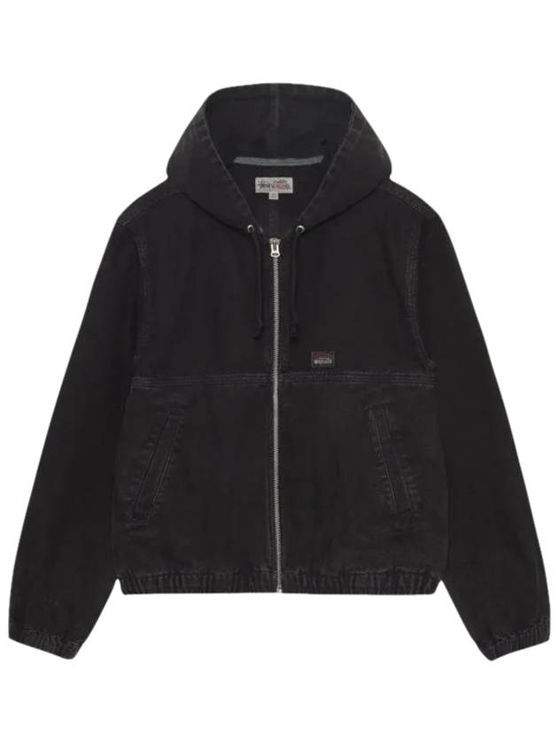 Insulated Canvas Work Zip Up Hoodie Black - STUSSY - BALAAN 1