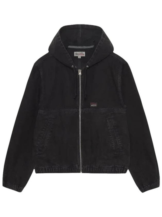 Insulated Canvas Work Hooded Zip-Up Black - STUSSY - BALAAN 1