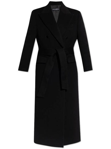 Dolce & Gabbana Cashmere Coat, Women's, Black - DOLCE&GABBANA - BALAAN 1