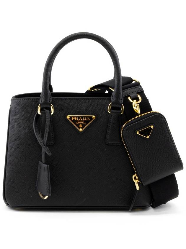 Galleria Saffiano Mini Tote Bag Black - PRADA - BALAAN 2