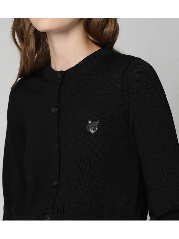 Bold Fox Head Patch Regular Cardigan Black - MAISON KITSUNE - BALAAN 4