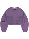 Double pocket crop sweatshirt dark purple - OFFGRID - BALAAN 1