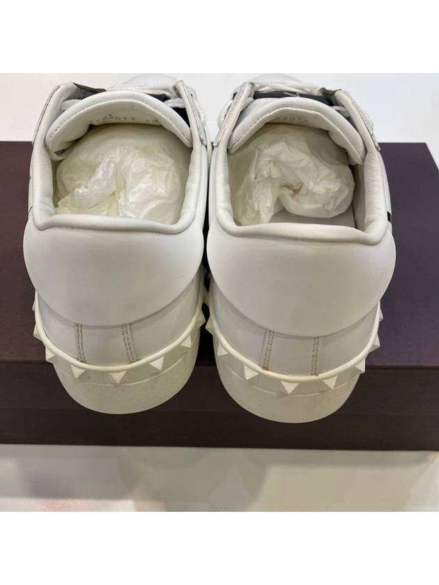 Men's Open Hidden Logo Star Leather Low Top Sneakers White - VALENTINO - BALAAN 6