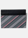 Three Stripes Tab Monogram Double Side Card Wallet Medium Grey - THOM BROWNE - BALAAN 3