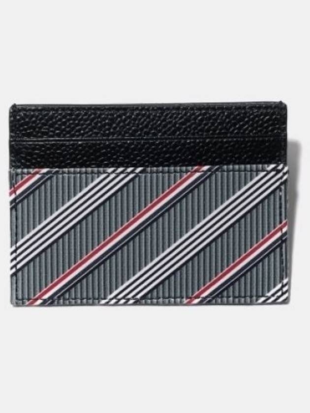 Three Stripes Tab Monogram Double Side Card Wallet Medium Grey - THOM BROWNE - BALAAN 3