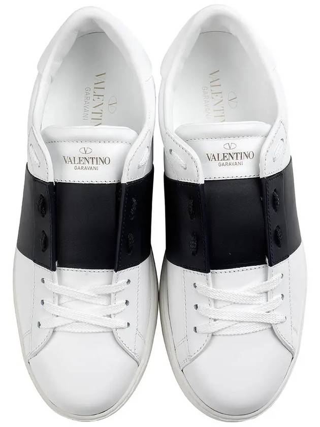 Men's Hidden Open Band Low Top Sneakers White Navy - VALENTINO - BALAAN 4