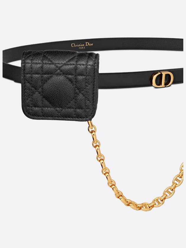 Caro Pouch Leather Belt Black - DIOR - BALAAN 5