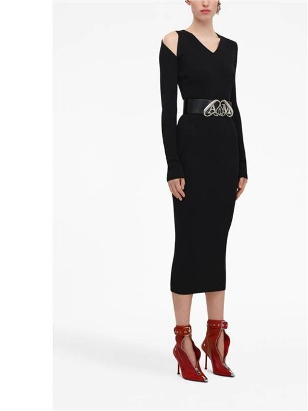 Rib Knit Pencil Skirt Black - ALEXANDER MCQUEEN - BALAAN 4