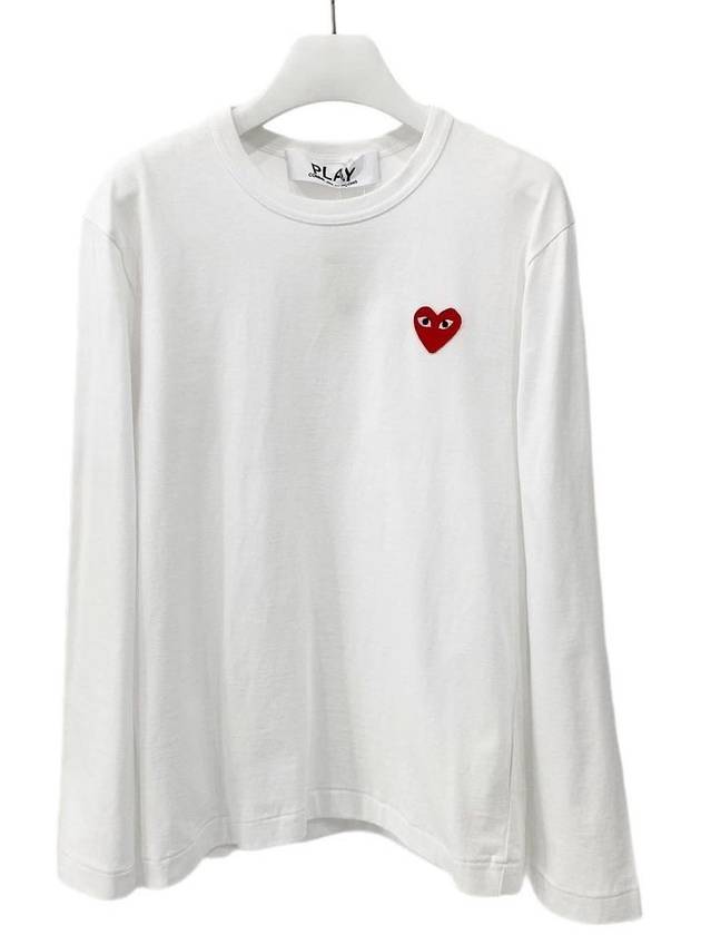 Red Heart Wappen Long Sleeve T-Shirt White - COMME DES GARCONS - BALAAN 2